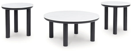 Xandrum - Occasional Table Set (Set of 3) - Black / White - Best Buy Furniture