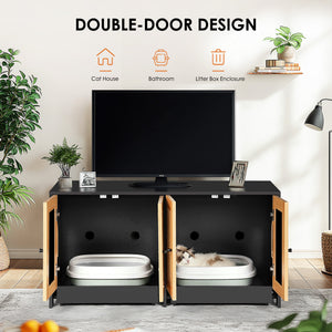 Double Litter Box Enclosure for Cats