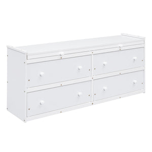 Loft Bed With Retractable Writing Desk And 4 Drawers, With Lateral Portable Desk And Shelves