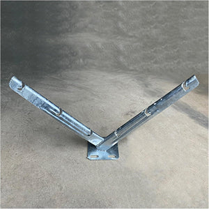 Galvanized V-Bracket For Razor Wire Extension Fence Support 1 Pair - Silver