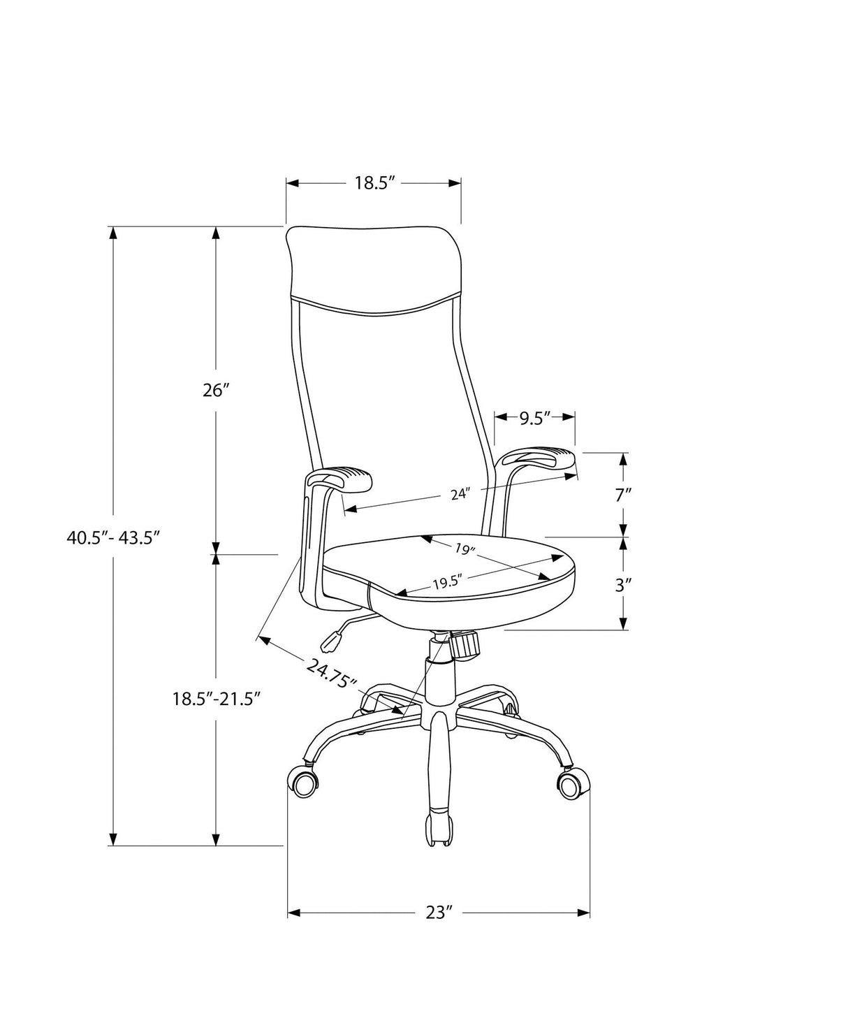 Office Chair, Adjustable Height, Swivel, Armrests, Contemporary & Modern - Best Buy Furniture