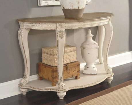 Realyn - Sofa Table - White / Brown - Best Buy Furniture