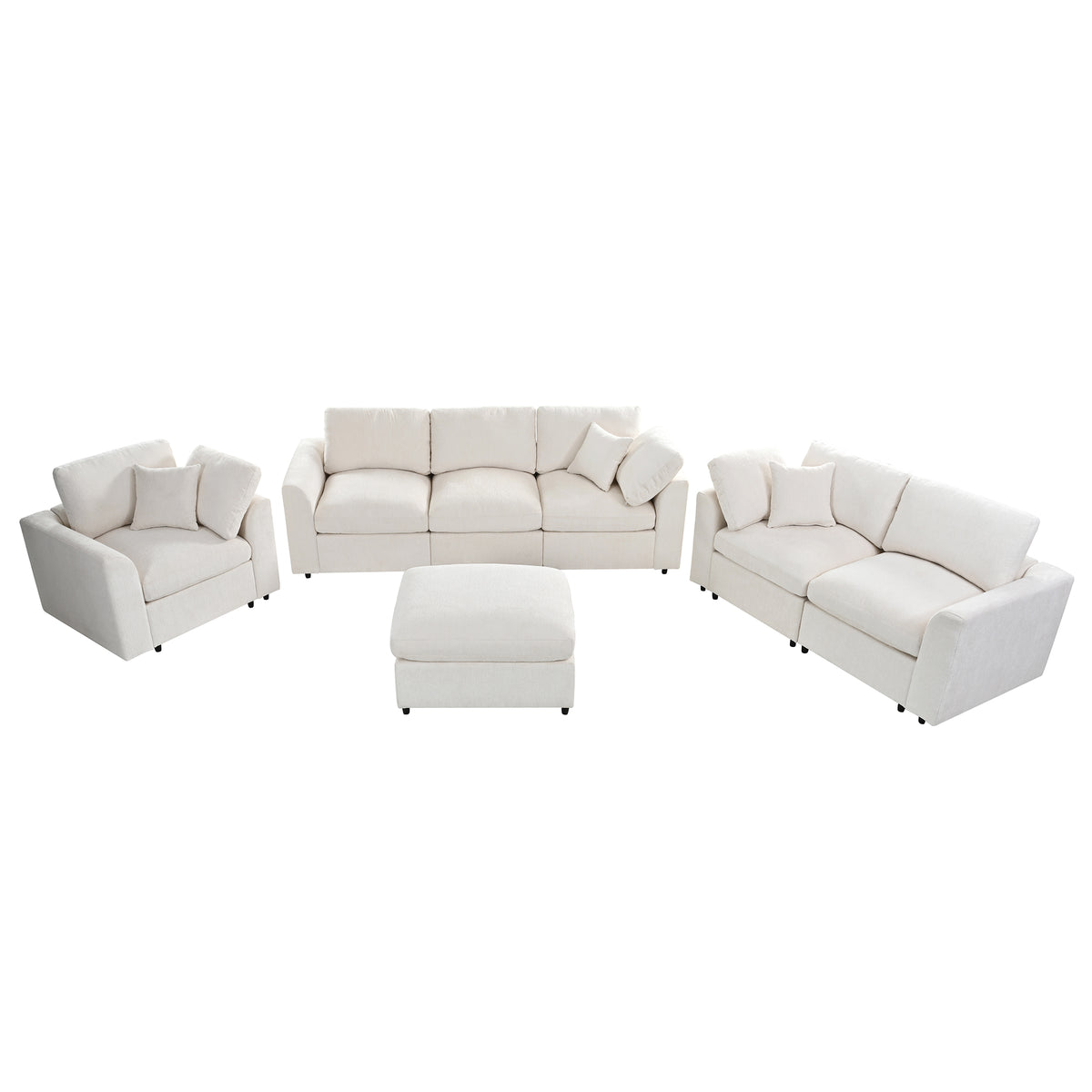 U-Style 4-Piece Modular Sofa Set