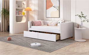 Upholstered Daybed With Ergonomic Design Backrest