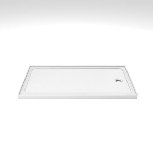 Shower Base Drain With Single Threshold Design