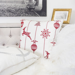 White Christmas Throw Pillow 20x20