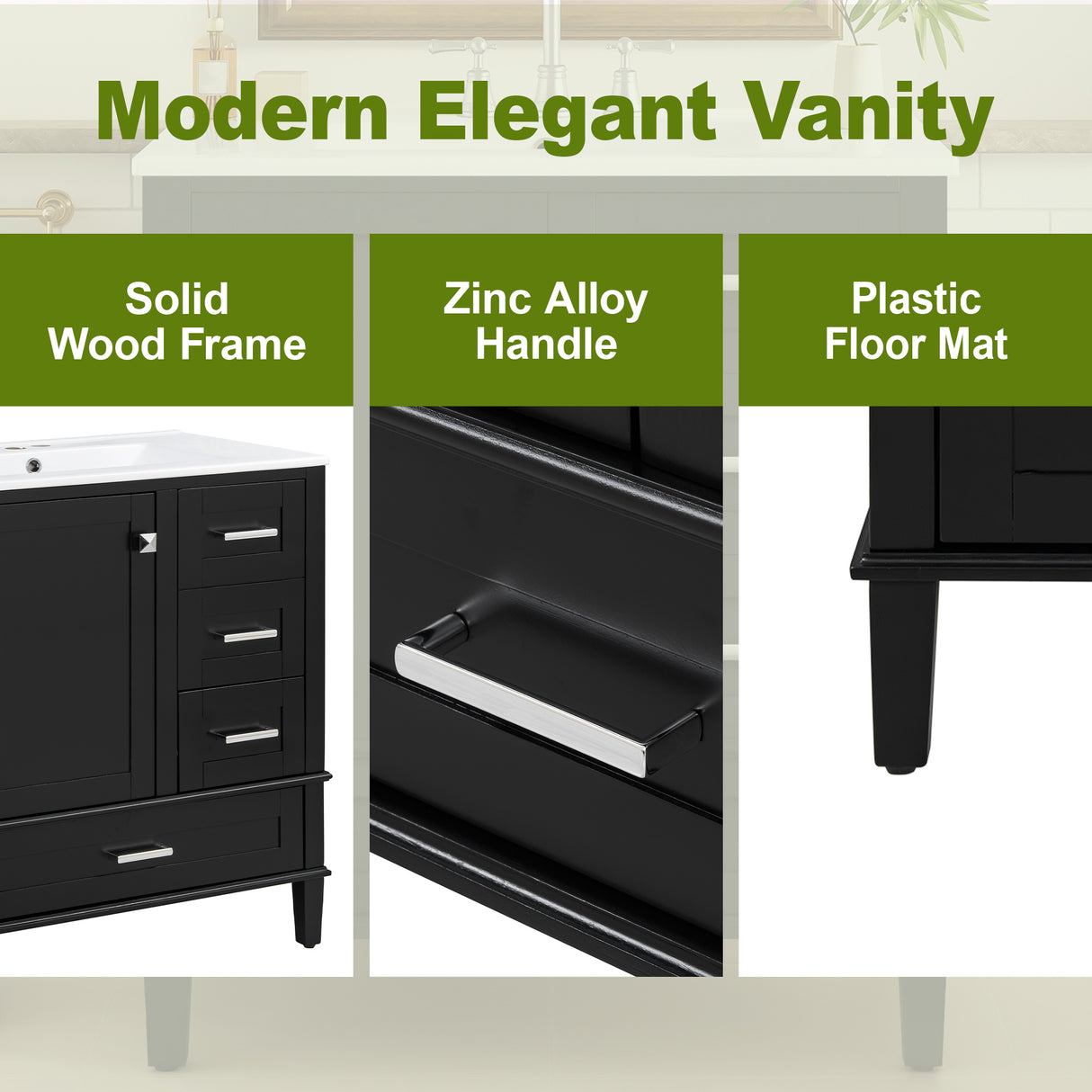 30" Bathroom Vanity with Sink Combo Set