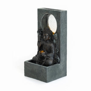 28" H Outdoor Buddha Waterfall Fountain