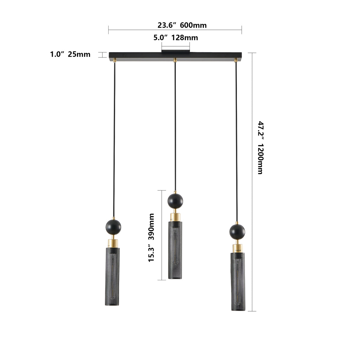 25" Modern Pendant Chandelier
