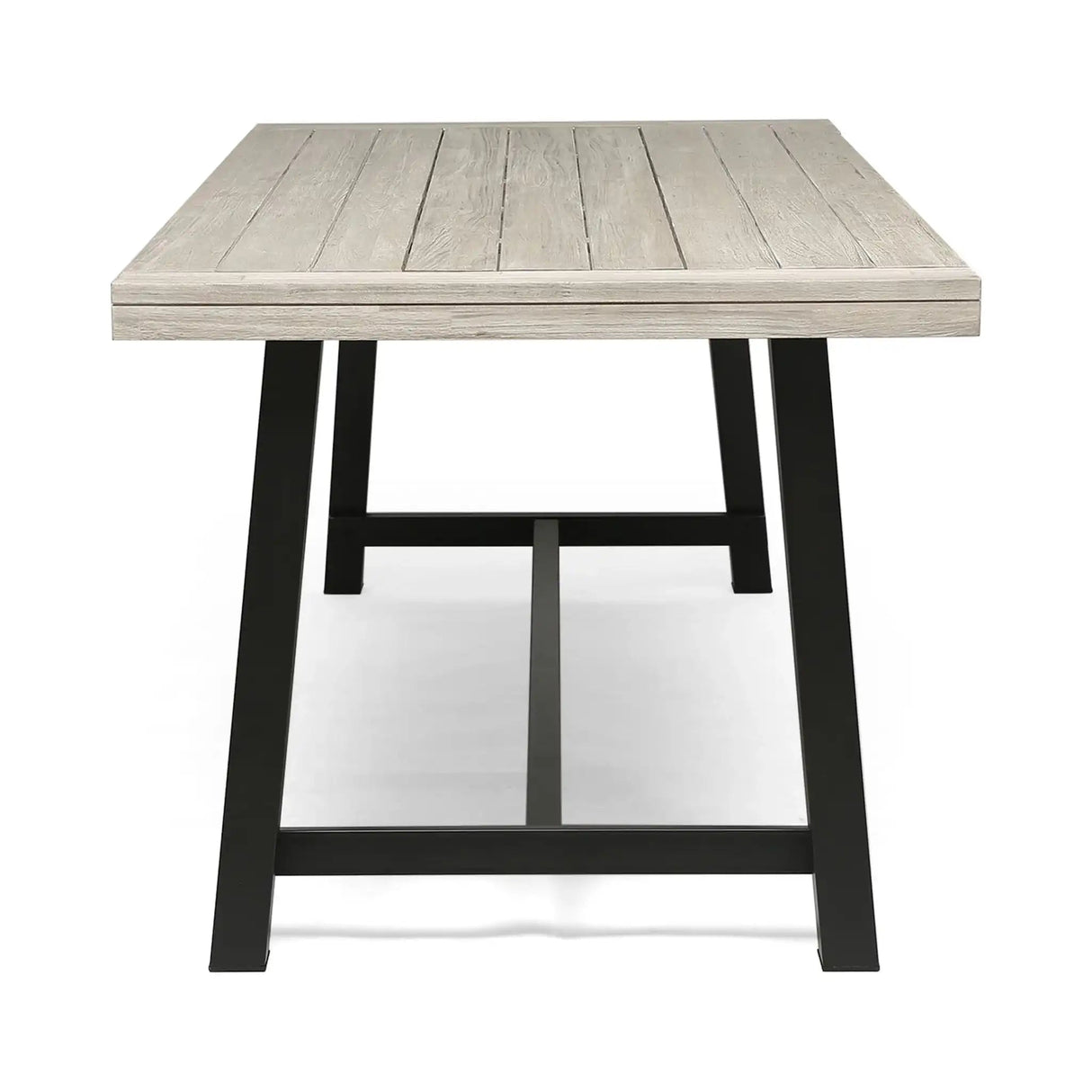 Equilibrium - Outdoor Dining Table With Wooden Frame And Slat Top - Best Buy Furniture