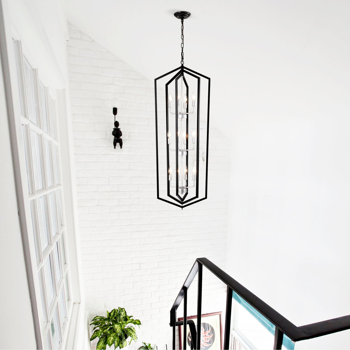 12-Light Farmhouse Kitchen Chandeliers, Matte