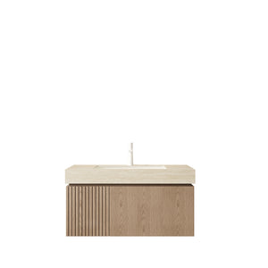 MURI 36" Bathroom Vanity & Sink with Floating Plywood Storage Cabinet