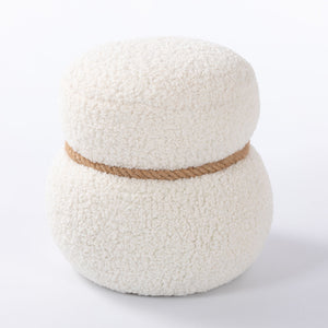 Snowman Stool With Cushion And Solid Wood Frame