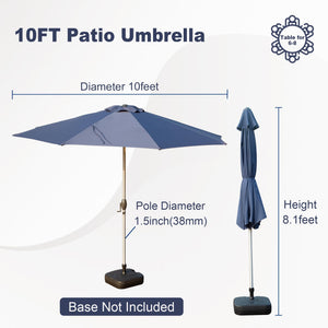 10FT Patio Umbrella - Navy Blue