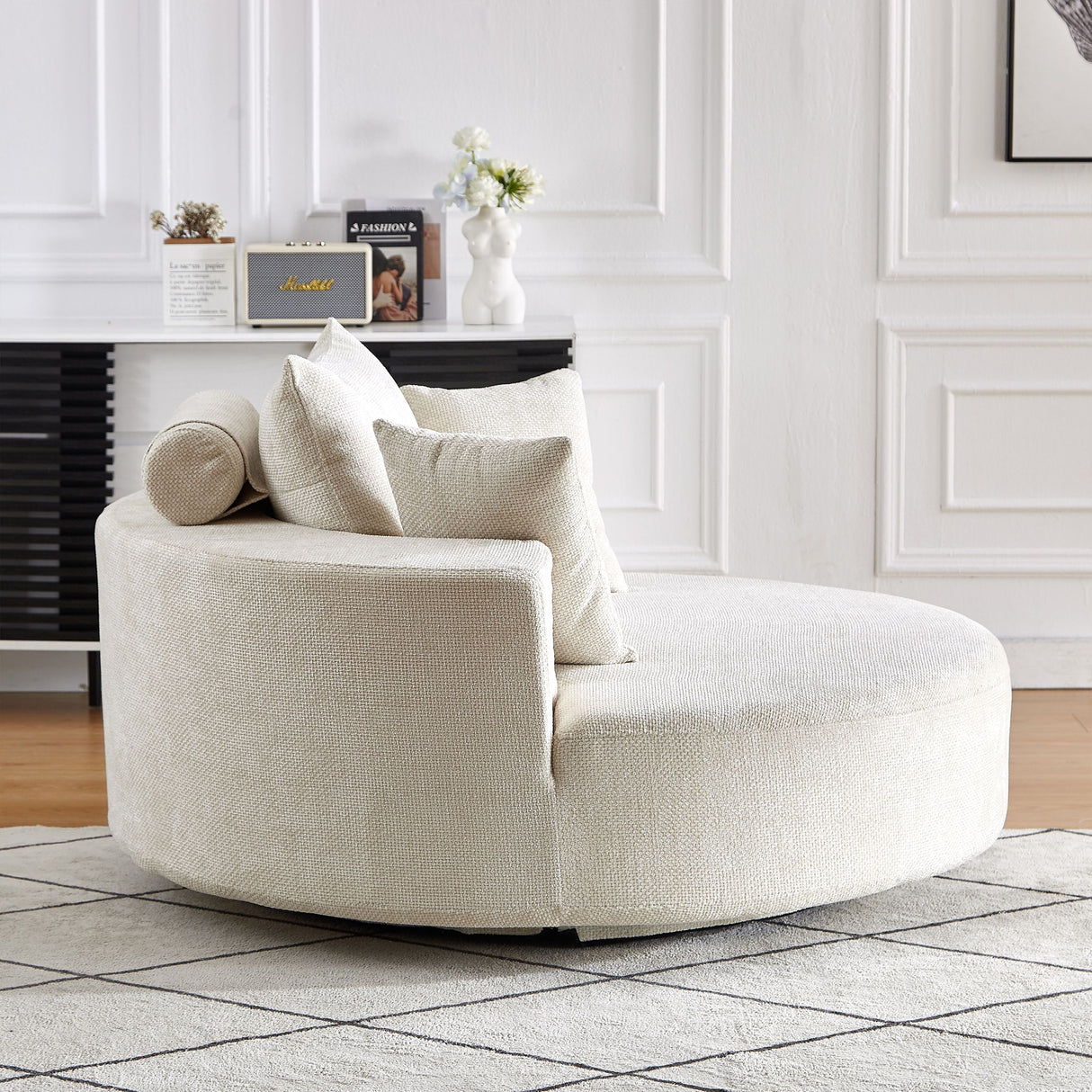 Swivel Chair With Rotating Base For Living Room