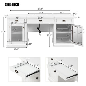 67" Modern Executive Desk