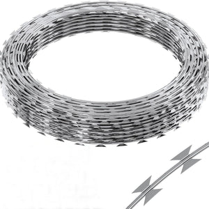Galvanized Barbed Wire Fence Roll, Security Fencing With Sharp Razor Edges