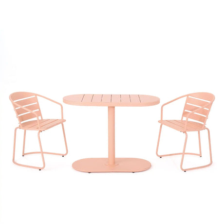3 Piece Elegant Outdoor Bistro Set With 2 Chairs And Oval Table - Best Buy Furniture