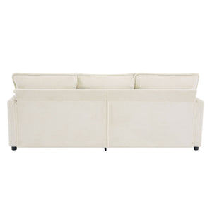 Modern 3 Seater Sofa With Side Storage Pockets For Living Room
