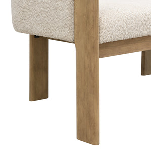 48.5" Upholstered Solid Loveseat (Natural Ash+Almond)