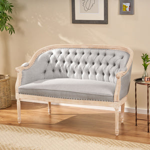 French Country Chesterfield Style Tufted Loveseat - Best Buy Furniture
