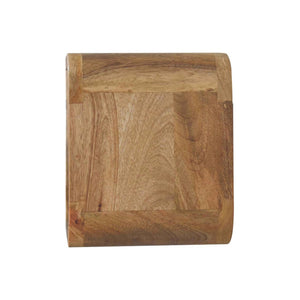 Extra Mini Wall-Mounted Curved Oak-ish Nightstand with Open Slot, 1-Drawer
