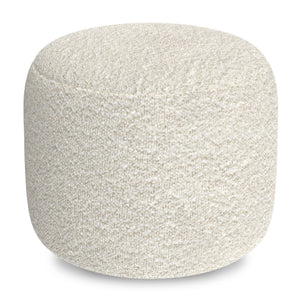 Chantal - Round Pouf - White