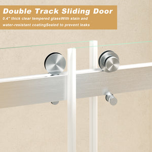 Frameless Sliding Glass Shower Doors 56-60" Width x 76" Height