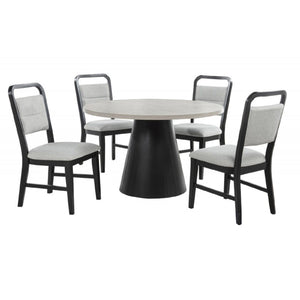 Dining Kitchen Side Chair With Curved Back Design (Set of 2) - Black / Gray