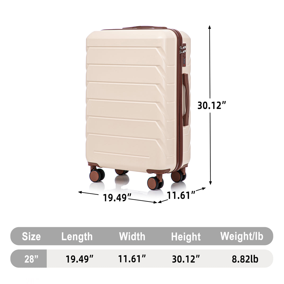 28 Inch ABS Hard Shell Large Travel Checked Luggage
