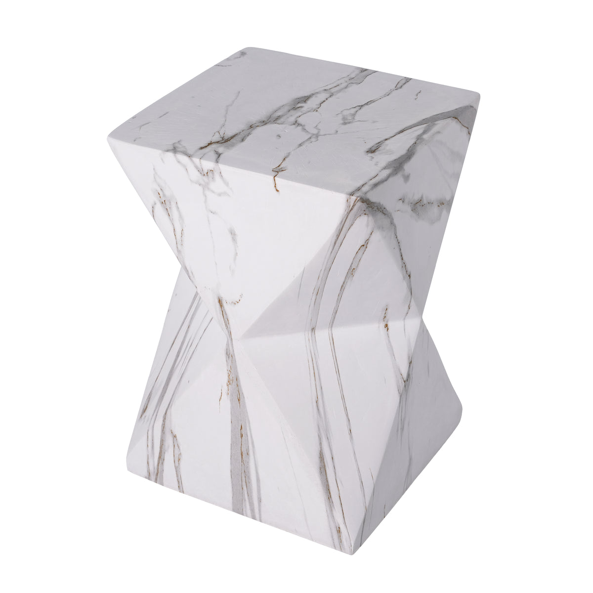 Modern Geometric MGO Side Table - Hourglass Accent Table