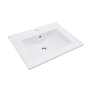 Premium Rectangular Vanity Top With Single Faucet Hole And Overflow