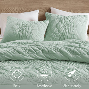3-Piece King Comforter Set with Poly Jersey Fabric - King