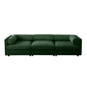 Stylish Sofa With Storage Seat And Cylindrical Backrest
