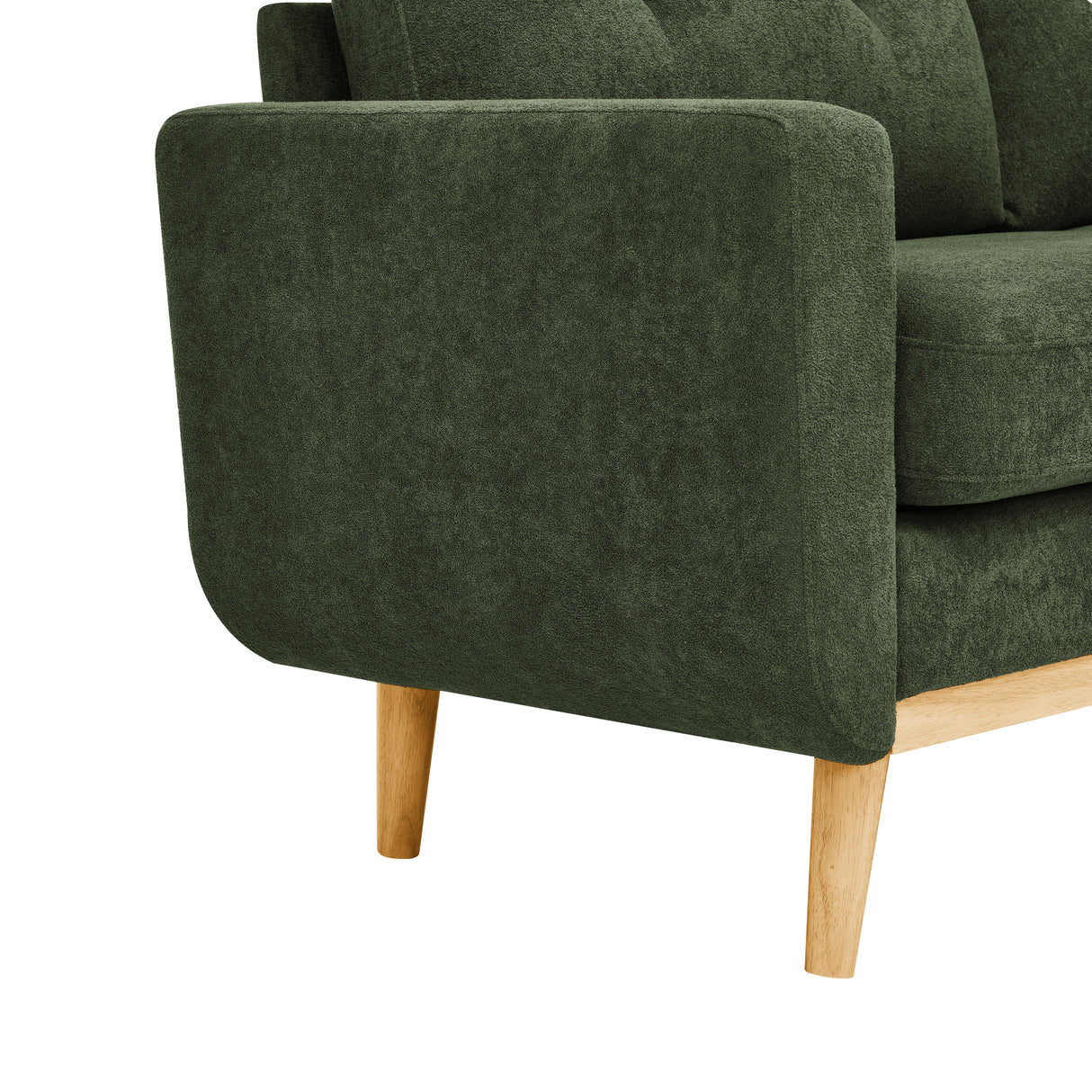 67.7" Wide Mid-Century Modern Upholstered Tufted Loveseat Sofa With Wooden Legs
