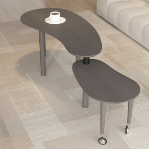 Rotatable Cocktail Table With Solid Legs, 360 Degree Rotating