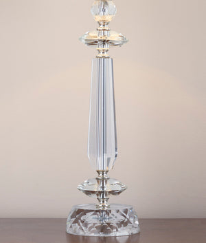 Karat - Contemporary Crystal Table Lamp (Set of 2) - Clear Crystal / Chrome / White Softback