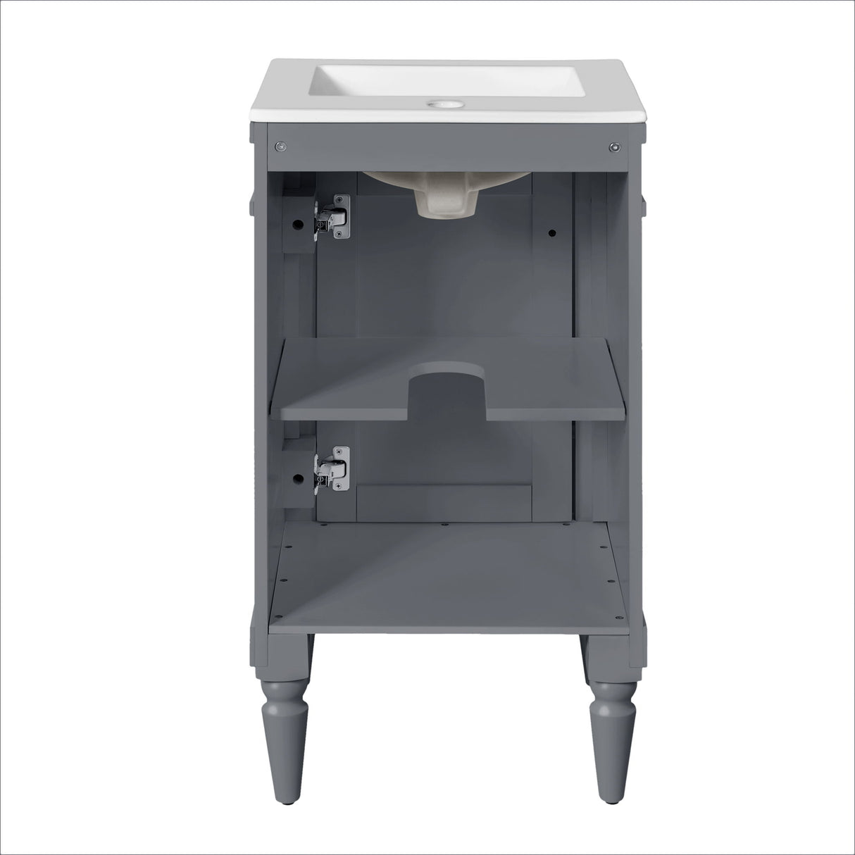 Bathroom Vanity With Sink, Storage Cabinet With Door, Drop In Sink, Compact Freestanding Design