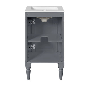 Bathroom Vanity With Sink, Storage Cabinet With Door, Drop In Sink, Compact Freestanding Design