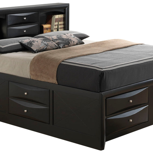 Modern Design Storage Bed With Bookcase Headboard