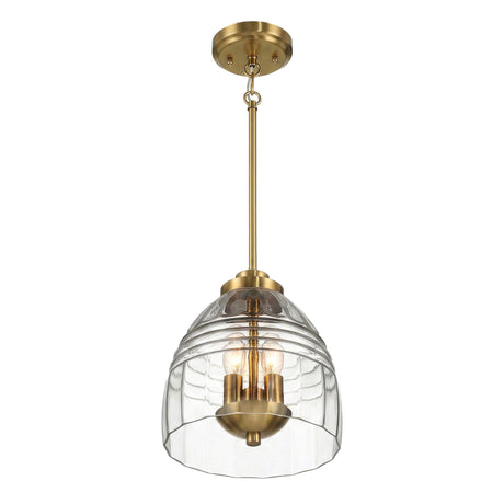 Ember - 3 Candle Lights Chain Pendant - Clear / Gold