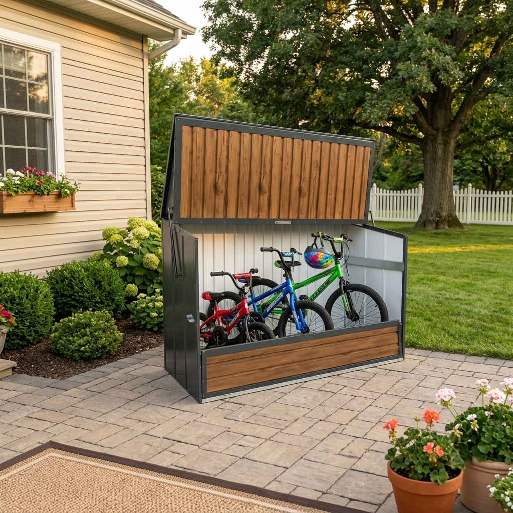 Wood Grain Galvanated Steel Storage Cabinet