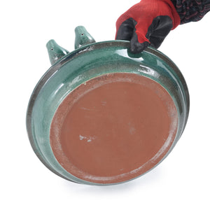 Handmade Ceramic Bird Bath, 11.8 Inch Forest