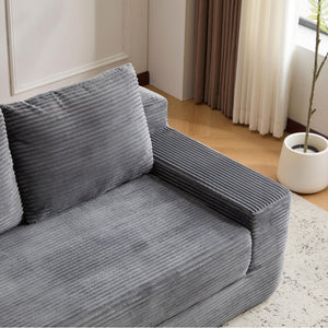 Comfortable Deep Seat Loveseat Sofa Bed, Reversible Cushion With Pillows