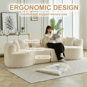 Curved Sectional Sofa - 111.5-inch Oversized Modern Design