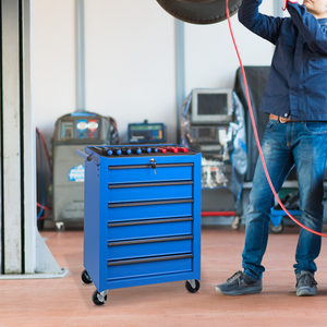 Rolling Metal Tool Chest with 6 Drawers - Blue