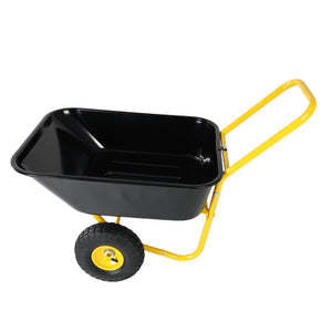 Two-Wheeled Barrow, Garden Cart with 10-Inch Pneumatic Wheels