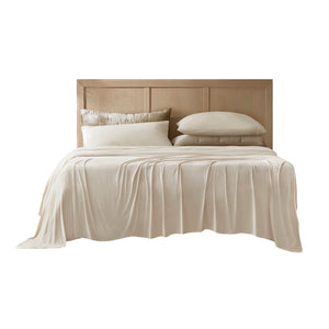 4-Piece Cal King Stretch Jersey Sheet Set with Snug-Fit Stretch - Grey