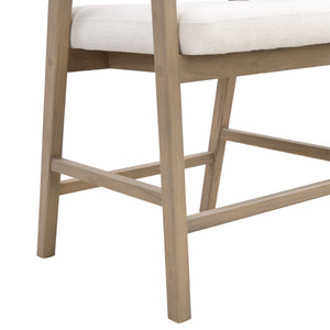 Wooden Frame Counter Stool with Rattan Back - Set of 2