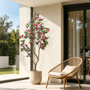 7Ft Artificial Bougainvillea Tree with Realistic Rose